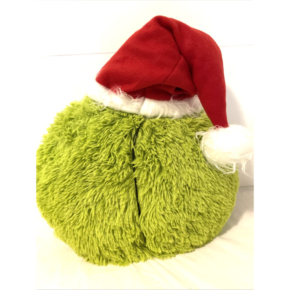 Grinch Christmas Tree Topper Ornament Decoration Large Stuffed Furry Grinch Head - Picture 4 of 6